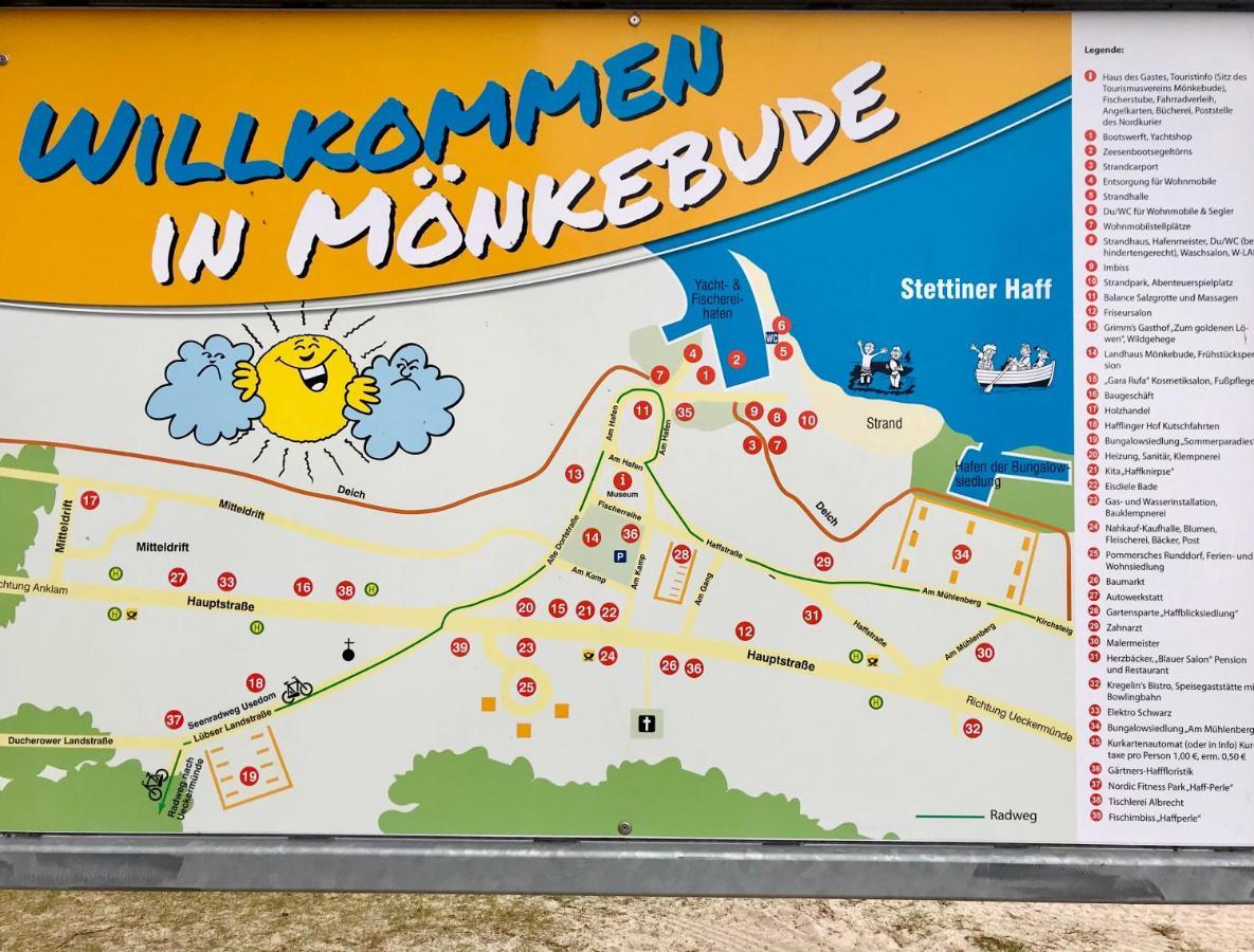 Sonniges Ferienhaus Fischer-Huus Vor Usedom & Direkt Am Haff Und Wasserzugang Mönkebude 외부 사진